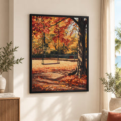 Beautiful Autumn Season Park View Artwork | Abstract Nature Artwork #00594