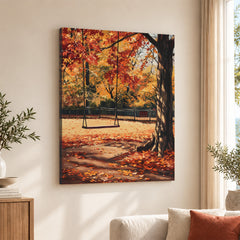 Beautiful Autumn Season Park View Artwork | Abstract Nature Artwork #00594