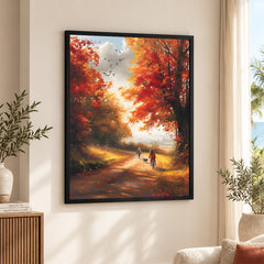 Kids In The Park Autumn Season View | Abstract Nature Artwork #00596