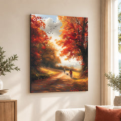 Kids In The Park Autumn Season View | Abstract Nature Artwork #00596