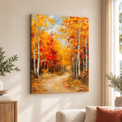 Forest Surrounded By Autumn Season | Abstract Floral Artwork #00598