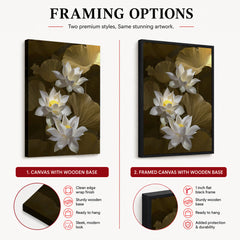 Beautiful White Lillies Over Green Background Floral Design | Abstract Floral Artwork #0063