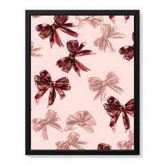 Elegant Ribbon Bows On Pink Background | Abstract Fashion Artwork #00657