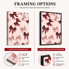 Elegant Ribbon Bows On Pink Background | Abstract Fashion Artwork #00657