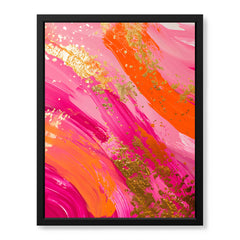 Abstract Pink & Orange Artwork With Golden Foil | Abstract Fashion Artwork #00663