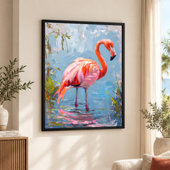 Beautiful Bird With Colorful Paint Stroke In Water | Abstract Nature Artwork #00666