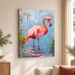 Beautiful Bird With Colorful Paint Stroke In Water | Abstract Nature Artwork #00666