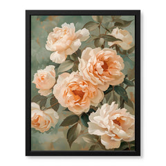 Beautiful White Flowers With Green Exotic Leaves | Abstract Floral Artwork #00667