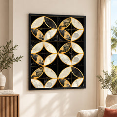 Black & Gold Geometric Shapes Artwork | Abstract Fashion Artwork #00669