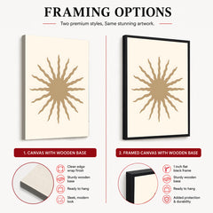 Khaki Color Sun Portrait Over Beige Background | Abstract Fashion Artwork #0067