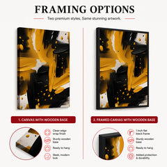Black & Gold Abstract Brush Paint Stroke Artwork | Abstract Fashion Artwork #00672