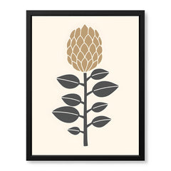 Beautiful Floral Portrait Over Beige Background | Abstract Floral Artwork #0068