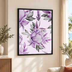 Beautiful Pink & Purple Floral Artwork | Abstract Floral Artwork #00681