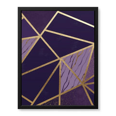 Abstract Pink & Purple Geometric Artwork With Golden Lines | Abstract Fashion Artwork #00682