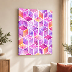 Beautiful Pink & Orange Geometric Artwork | Abstract Fashion Artwork #00686