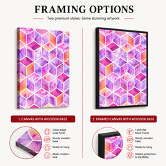 Beautiful Pink & Orange Geometric Artwork | Abstract Fashion Artwork #00686