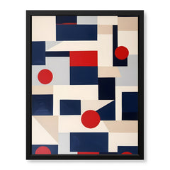 Abstract Red & Blue Geometric Shape Designs | Abstract Fashion Artwork #00688