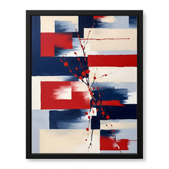Abstract Red & Blue Geometric Shape Artwork | Abstract Fashion Artwork #00689