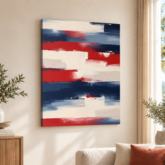 Abstract Red & Blue Paint Stroke Artwork | Abstract Fashion Artwork #00690