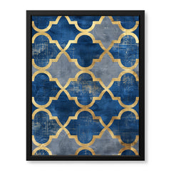Gray & Blue Artwork With Golden Shades | Abstract Signature Artwork #00696