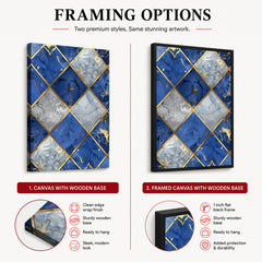 Blue Gray & Gold Geometric Style Pattern | Abstract Signature Artwork #00699