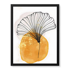 Black & Gold Line Flowers | Abstract Floral Artwork #007