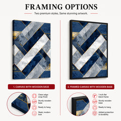 Blue Gray & Gold Mystic Marble Style Pattern | Abstract Signature Artwork #00700
