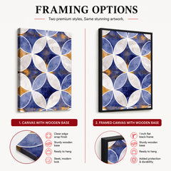 Blue & Beige Marble Style Pattern With Gold Shades | Abstract Signature Artwork #00703