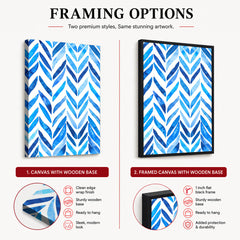 Blue and White Leaf Pattern Design | Abstract Floral Artwork #00704