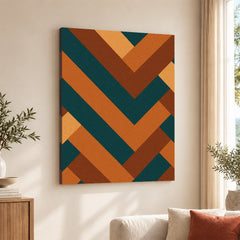 Blue Brown & Orange Abstract Pattern Design Artwork | Abstract Fashion Artwork #00715