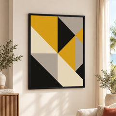 Gray Black & Gold Abstract Pattern Shapes Artwork | Abstract Fashion Artwork #00717
