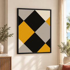 Gray Black & Gold Abstract Geometric Shapes Artwork | Abstract Fashion Artwork #00718