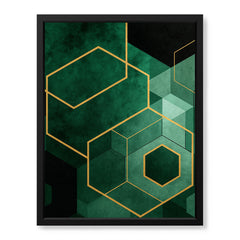 Mystic Marble Series Geometric Shapes - Emerald | Abstract Signature Artwork #00722