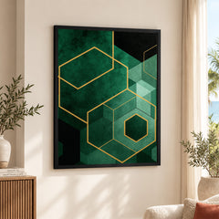 Mystic Marble Series Geometric Shapes - Emerald | Abstract Signature Artwork #00722