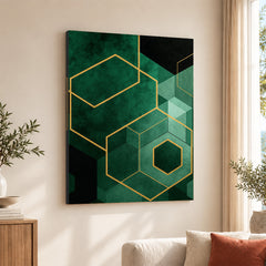 Mystic Marble Series Geometric Shapes - Emerald | Abstract Signature Artwork #00722