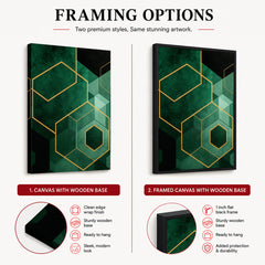 Mystic Marble Series Geometric Shapes - Emerald | Abstract Signature Artwork #00722