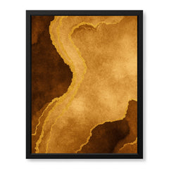 Mystic Marble Series Paint Stroke - Brown & Gold | Abstract Signature Artwork #00728