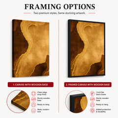 Mystic Marble Series Paint Stroke - Brown & Gold | Abstract Signature Artwork #00728