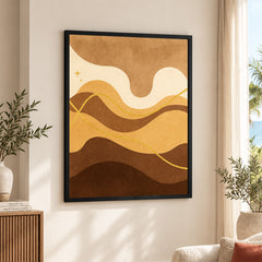 Mystic Marble Series Beige Shade - Brown & Gold | Abstract Signature Artwork #00729
