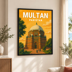 Multan Pakistan Illustration City Poster | Travel Artwork #00738