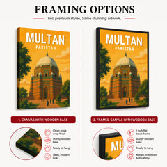 Multan Pakistan Illustration City Poster | Travel Artwork #00738