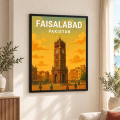 Faisalabad Pakistan Illustration City Poster | Travel Artwork #00741