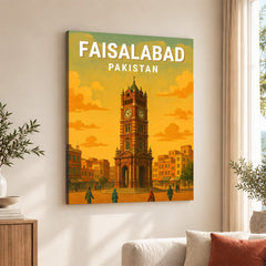 Faisalabad Pakistan Illustration City Poster | Travel Artwork #00741