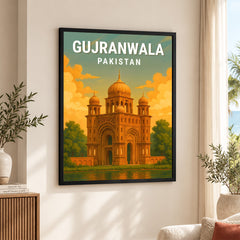 Gujranwala Pakistan Illustration City Poster | Travel Artwork #00742