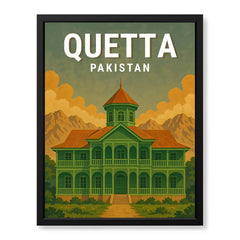 Quetta Pakistan Illustration City Poster | Travel Artwork #00743