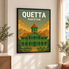 Quetta Pakistan Illustration City Poster | Travel Artwork #00743