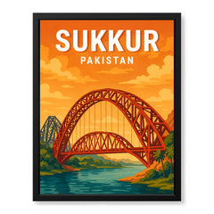 Sukkur Pakistan Illustration City Poster | Travel Artwork #00744