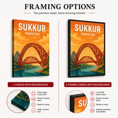 Sukkur Pakistan Illustration City Poster | Travel Artwork #00744