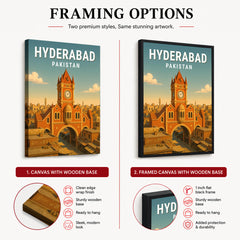 Hyderabad Pakistan Illustration City Poster | Travel Artwork #00745