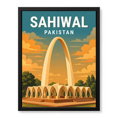 Sahiwal Pakistan Illustration City Poster | Travel Artwork #00746